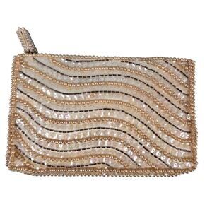 Silvercraft‎ beaded sequined shiny vintage clutch 1960's